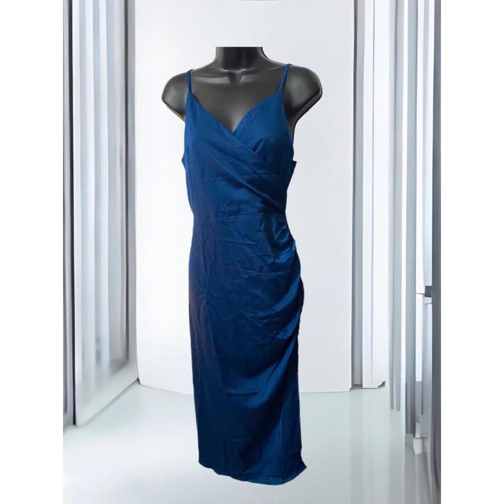 Royal Blue Satin Slip Dress- Medium-New(0023)